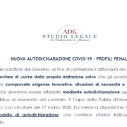 Nuova Autodichiarazione Covid19